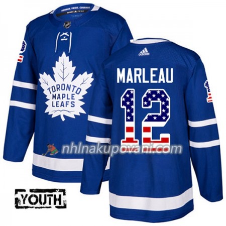 Toronto Maple Leafs Dresy Patrick Marleau 12 2017-2018 USA Flag Fashion Modrá Adidas Authentic - Dětské